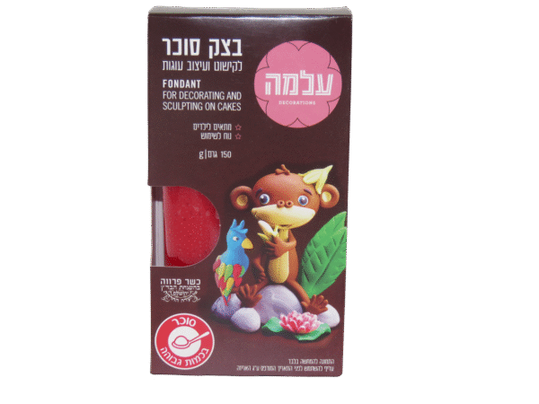 בצק סוכר אדום עלמה 150 גרם