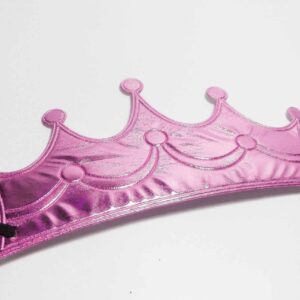 כתר בד עם גומי מבריק צבע ורוד