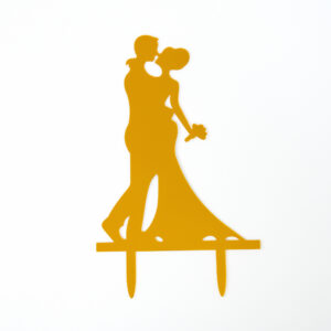 טופר פרספקס חתן כלה נשיקה זהב