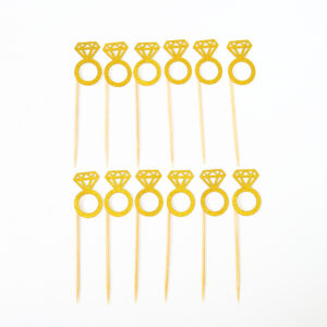 קיסם טבעת גליטר זהב 12 יח'