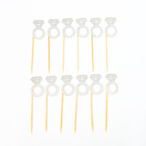 קיסם טבעת גליטר כסף 12 יח'