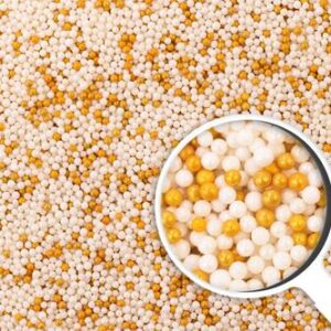 סוכריות לקישוט מזרה זהב לבן