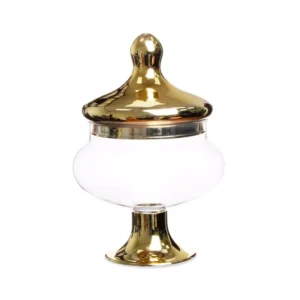 כלי פלסטיק בונבוניירה 18/26 ס"מ- רגל/מכסה זהב