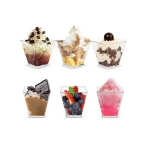 כוסות קינוח מרובע  מארז 50 יח