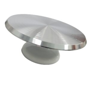 צלחת מסתובבת עם רגל לעוגה צבע לבן