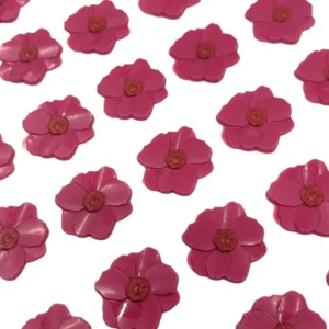 קישוט שוקולד פרח ורוד- 17 יח