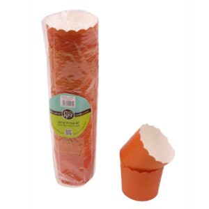 חבילת 40 עטרות קרטון לאפיה 7/5.5 ס"מ- כתום