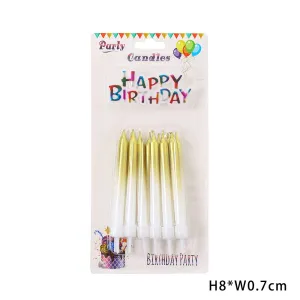 נרות זהב לבן חצי חצי 12 יח’