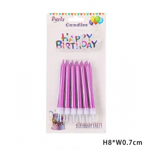 נרות ורוד כהה מטאלי 12 יח’