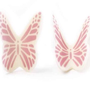 קישוט פרפר לבן ורוד 10 יח