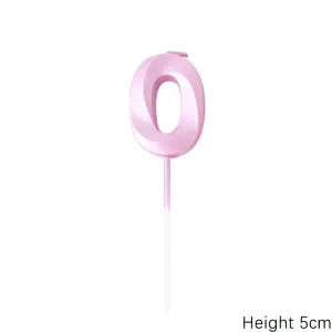 נר ספרה 0 ורוד תלת מימד