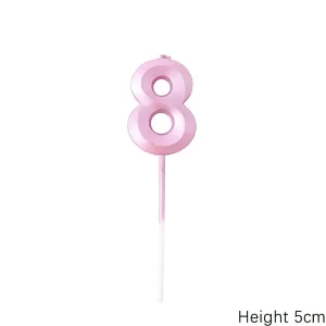 נר ספרה8 ורוד תלת מימד