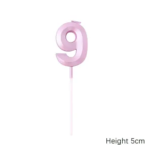 נר ספרה 9 ורוד תלת מימד