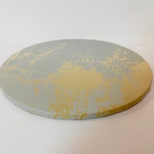 תחתית לעוגה עיגול תכלת עם נגיעות זהב34*34