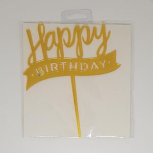 טופר אקרילי HAPPY BIRTHDAY זהב